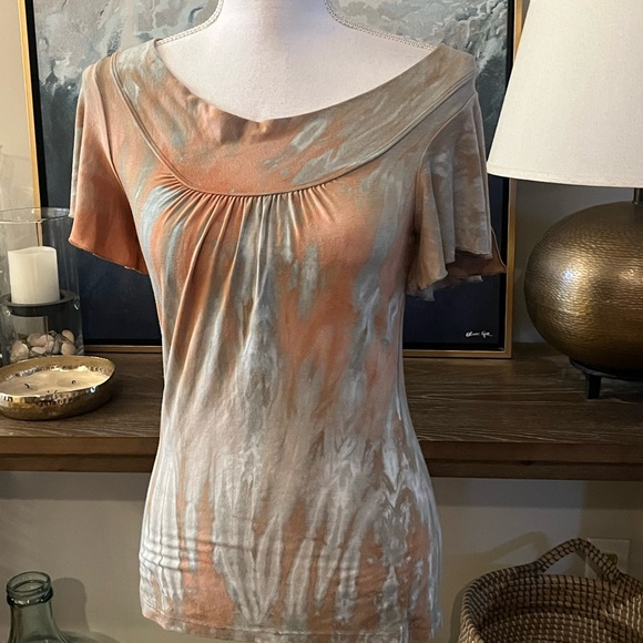 Claire Pettibone Tops - 2/$30 Bleu Clair Claire Pettibone Pretty Soft Flutter Sleeve Tie-Dye Top Small S